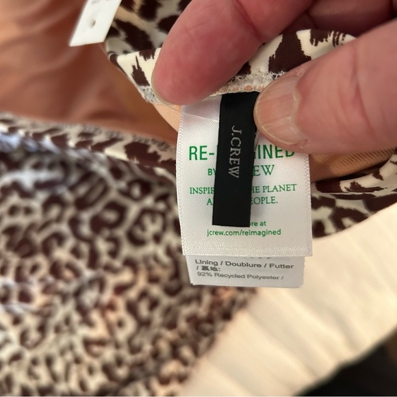 J. Crew Ruched Bandeau Leopard Print One Piece Swimsuit. Size 24. - Picture 8 of 14